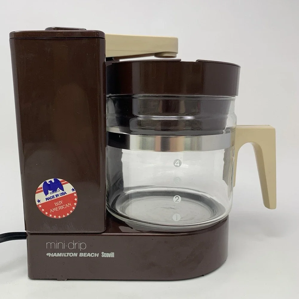 Vintage HAMILTON BEACH Mini Drip Coffee Maker 4 Cup #784 Brown TESTED Scoville